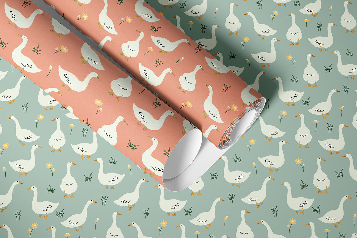 Little Geese Seamless Patterns, a Pattern Graphic by Alona Savchuk (Photo 5 of 7)