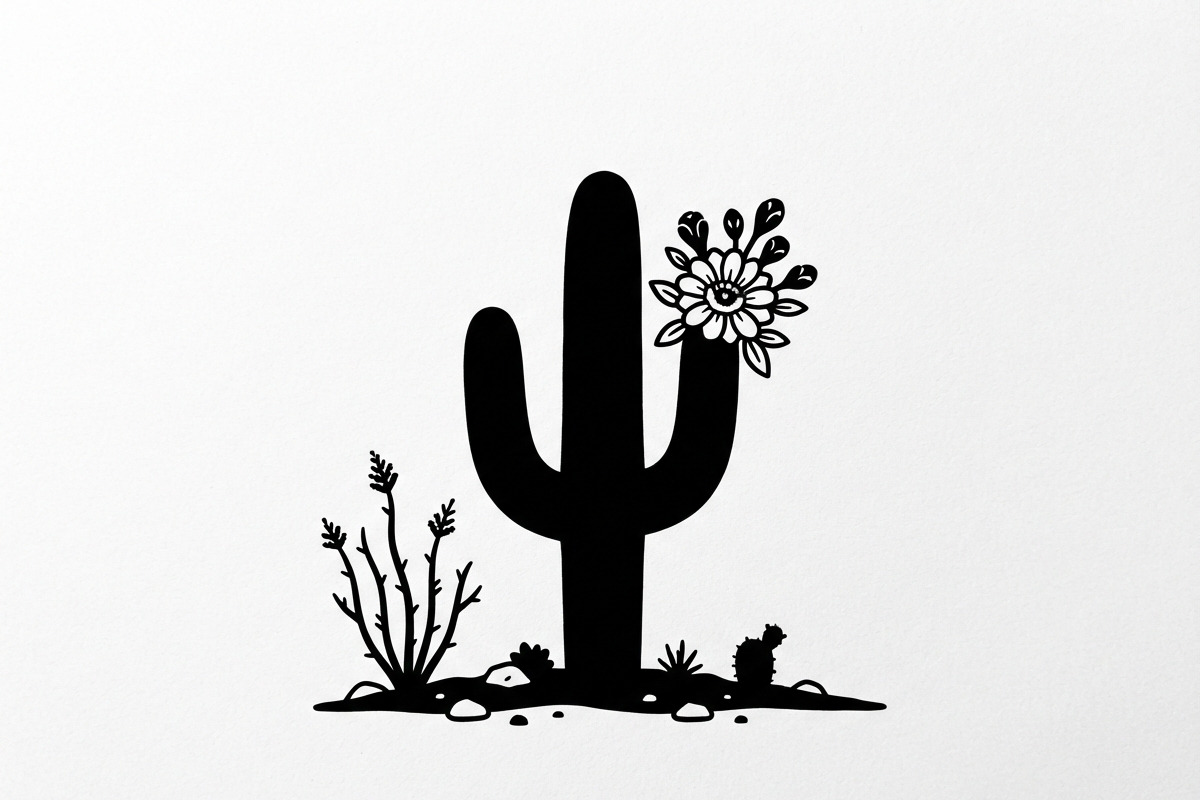 60 Desert Cactus Floral Silhouette, a Seasonal Illustration by Amazin_art (Photo 35 of 38)