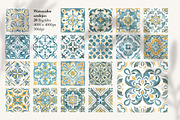 Azulejos watercolor tiles & Patterns, a Pattern Graphic by Jenny Quince (Thumbnail 7 of 12)