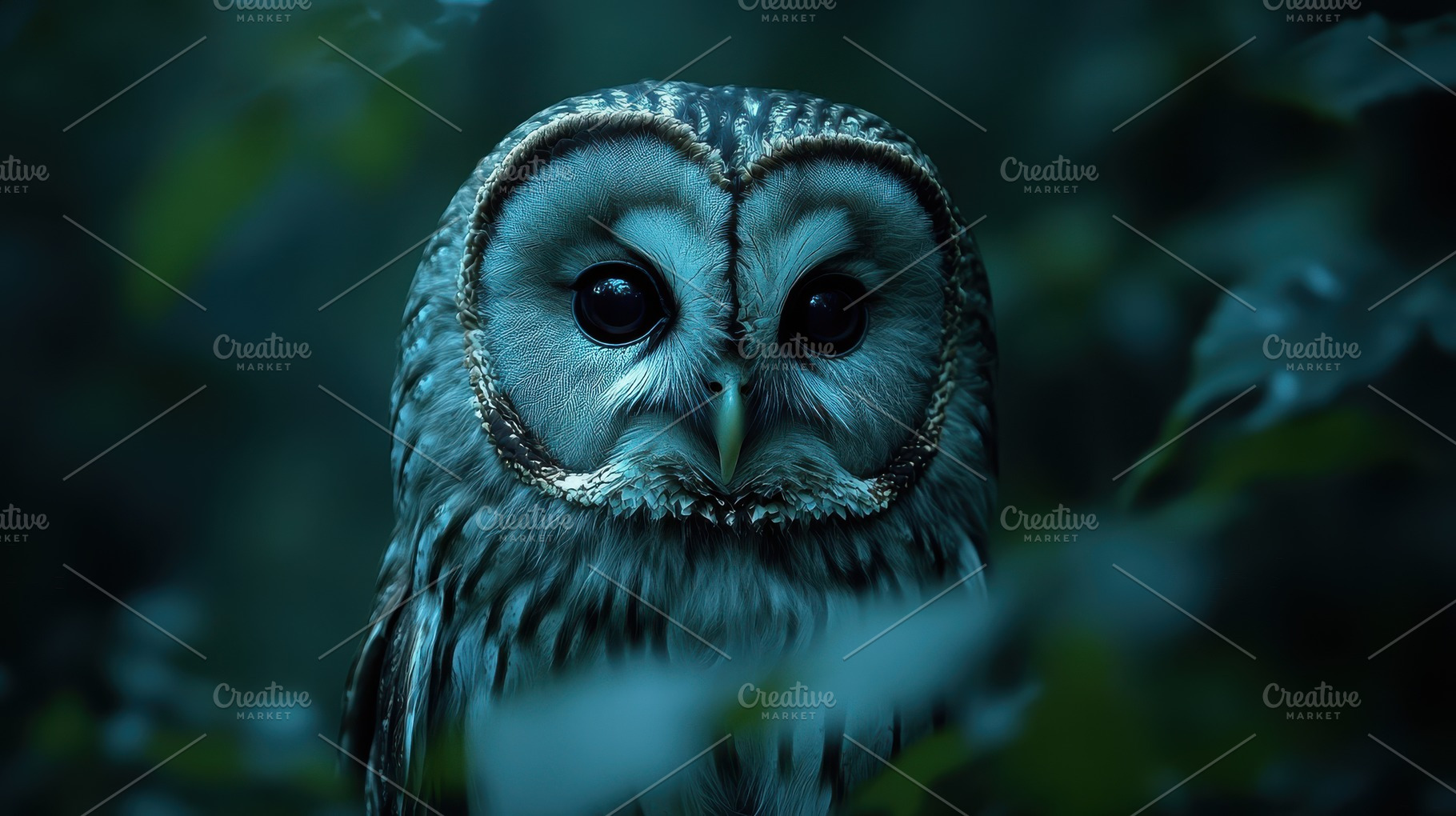 A majestic owl with piercing gaze, e, an Animal Photo by Pixeness Studio