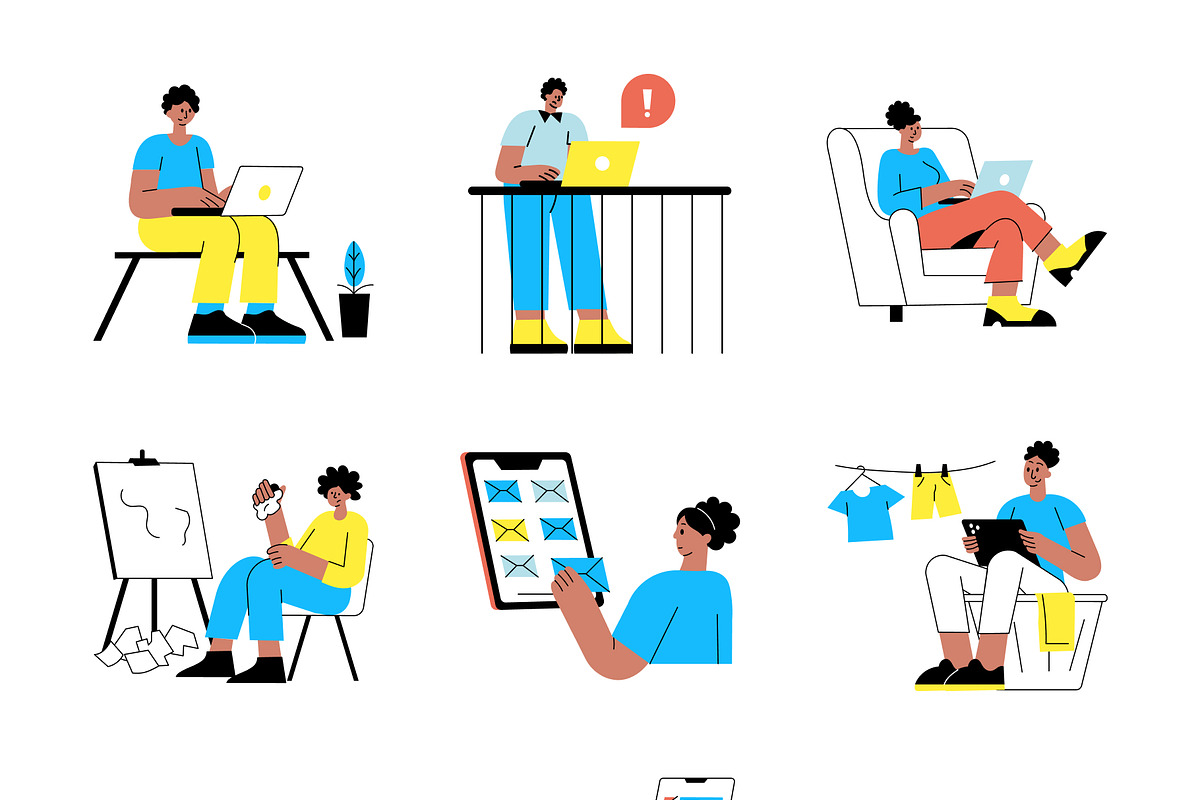 Freelancer Illustration Art Set, a Work Illustration by Vectors Market (Photo 7 of 8)