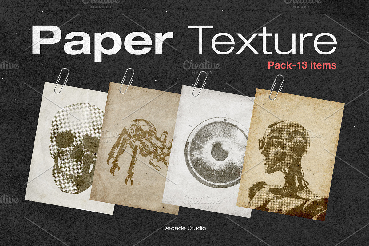 Dirty Grunge Paper Texture Pack, a Texture Graphic by Decade Studio (Photo 1 of 3)