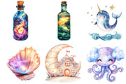 The Magical Ocean Sublimation Bundle, an Illustration by Watercolor design (Thumbnail 3 of 4)