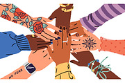Female hands together, women team, a Person Illustration by PaperTrident (Thumbnail 1 of 3)