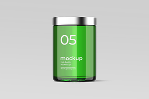 Green Glass Jar Mockups