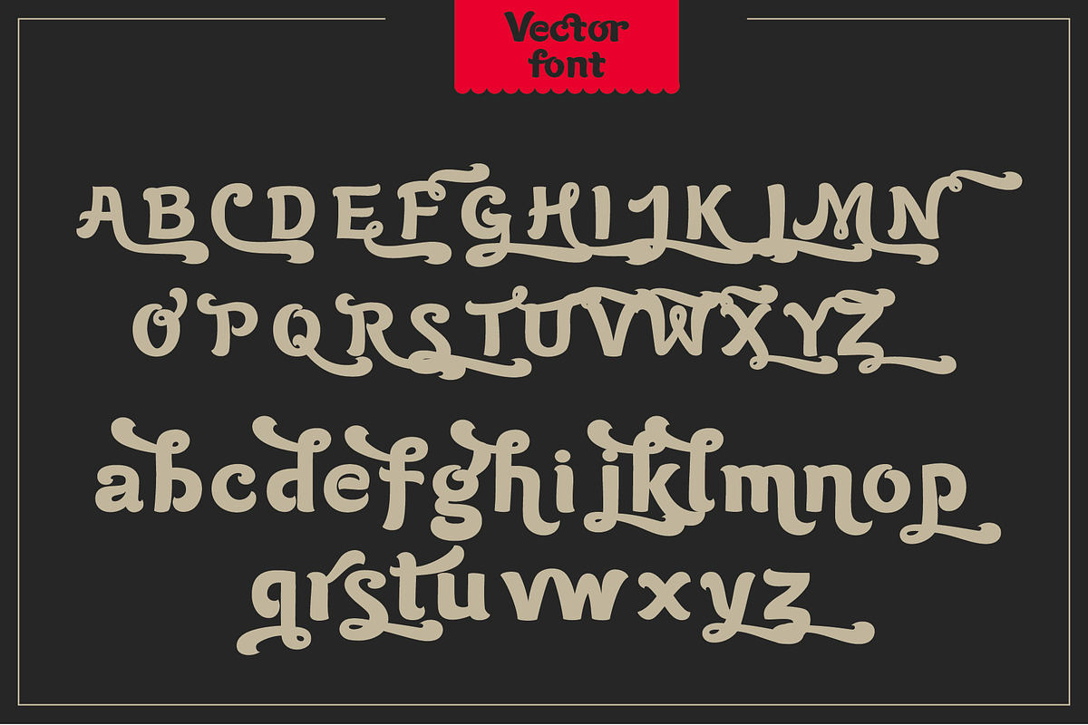 LabelFood font, vector letters preview 3