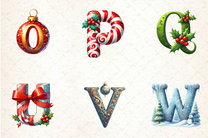 Holiday Typeface And Alphabet Clipar