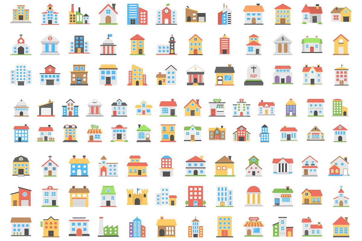 Versatile Buildings Icon Pack., an Icon by Vector Portal (Photo 6 of 6)