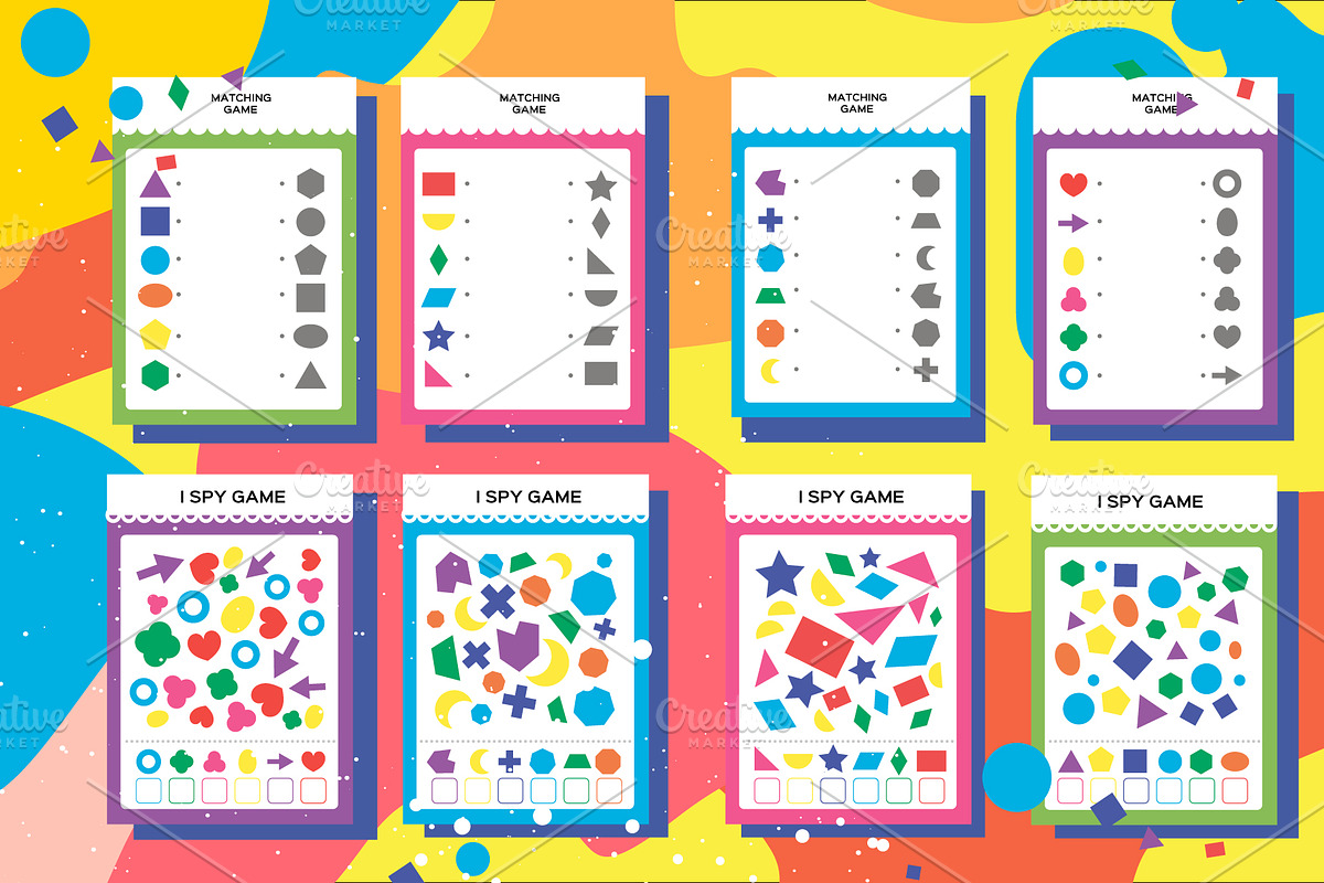 SHAPES BUSY BOOK. 28 Worksheets, an Object Graphic by Masherdraws (Photo 6 of 7)