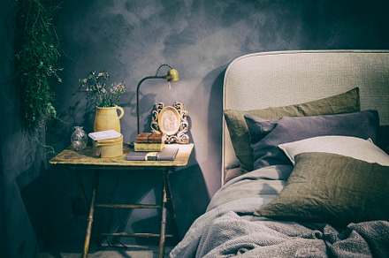 Bedroom in country style stock photo containing decoration and nobody, an Architecture Photo by ariadna de raadt