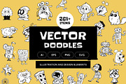 Modern Hand-Drawn Doodles, a Graphic by Helospace (Thumbnail 1 of 10)