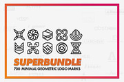 Minimal Geometric Logo Marks, a Branding & Logo Template by Warna Works (Thumbnail 1 of 10)