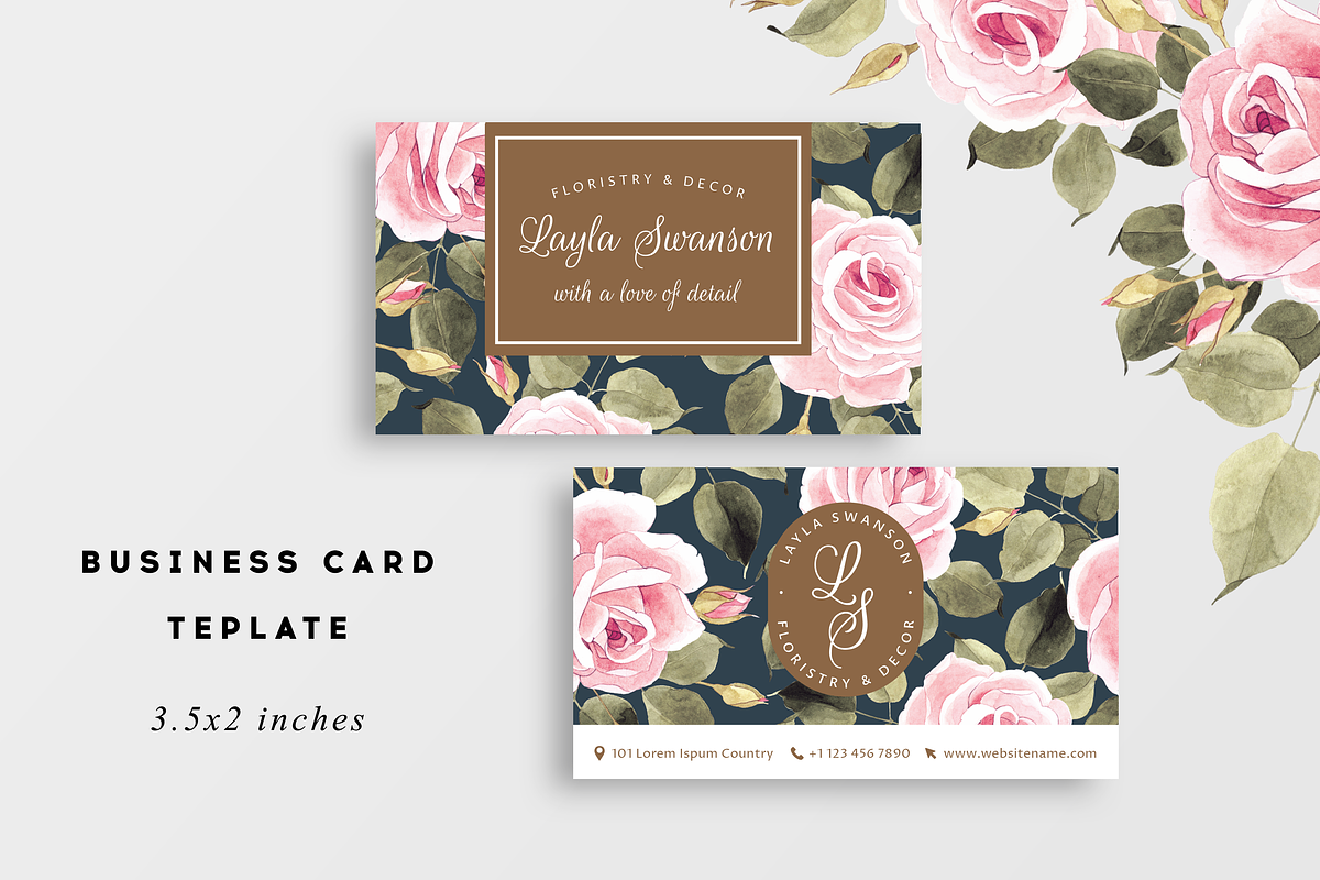 Roses – business card, a Business Card Template by Helen Halik art (Photo 3 of 5)