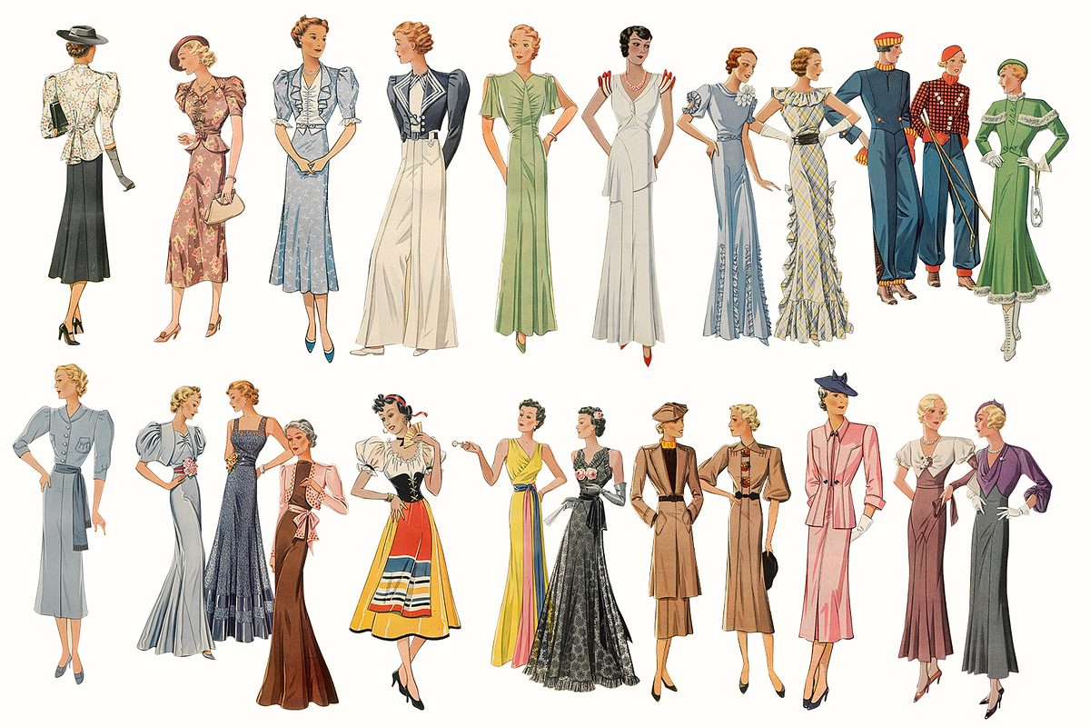 90+ Vintage Fashion Ladies Clipart, a Person Illustration by Lilithcollageart (Photo 12 of 12)