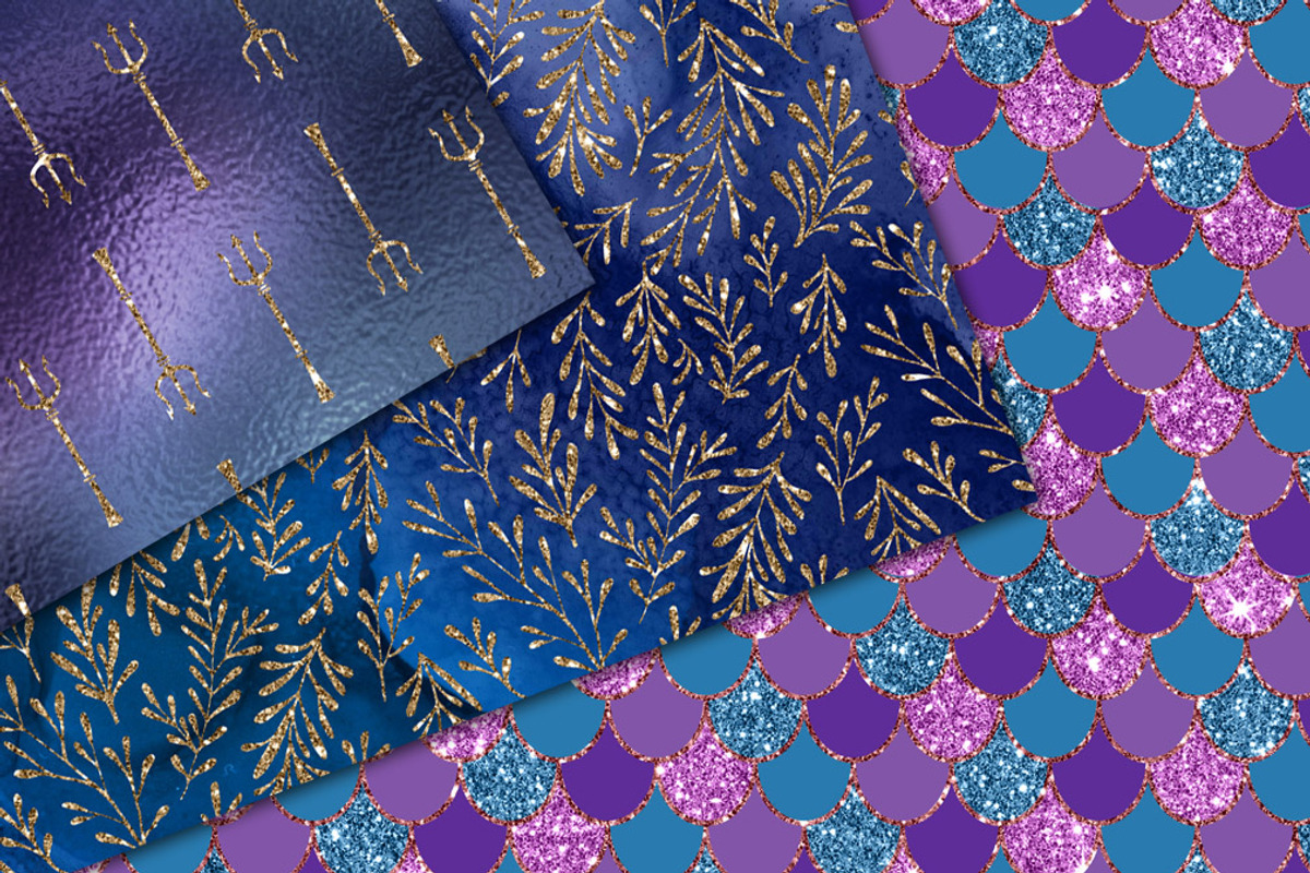 Mermaid Glitter Patterns, a Pattern Graphic by Digital Curio (Photo 3 of 3)