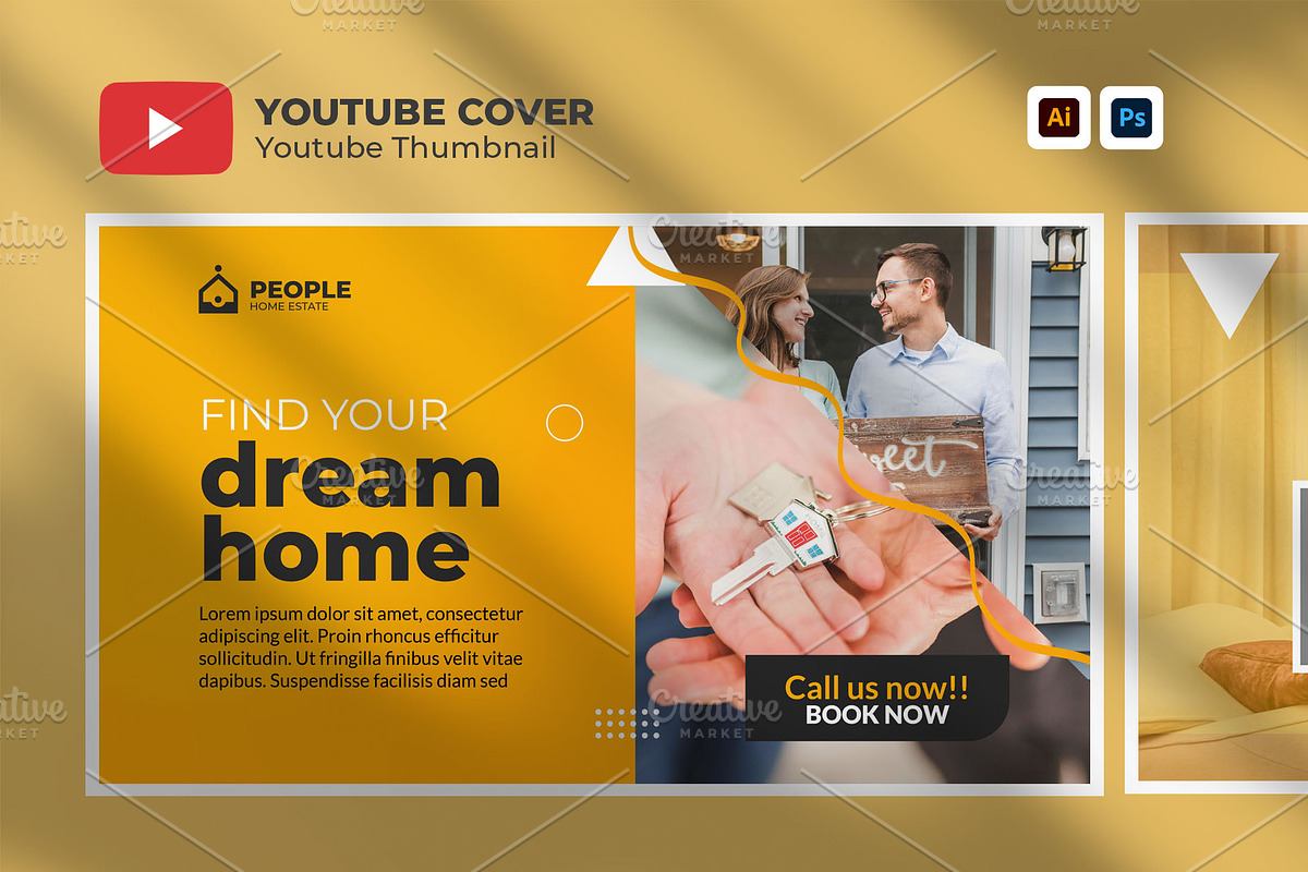 Real estate Youtube Thumbnail Design, a Social Media Template by hekenostudio (Photo 1 of 4)