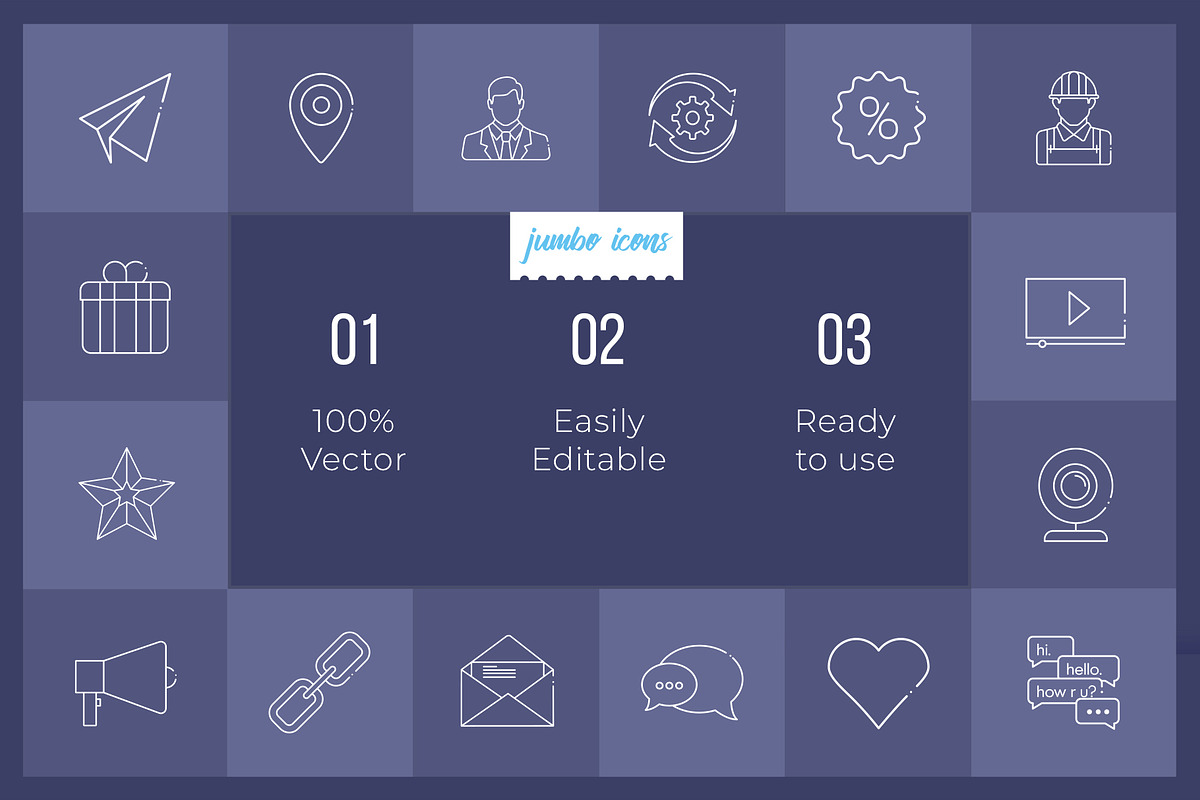 Social Line Icons V2, an Outline Icon by Jumbo Icons (Photo 2 of 5)