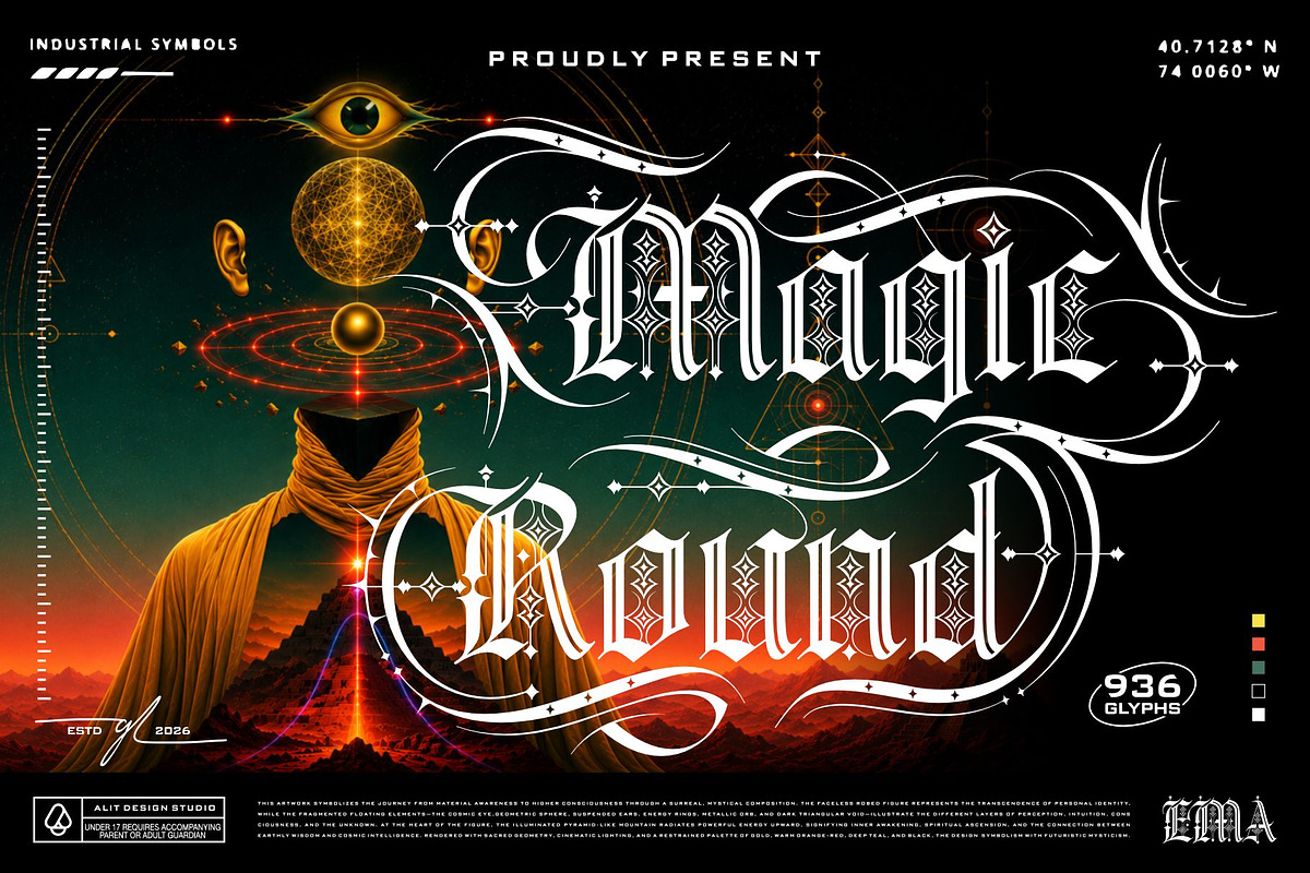 Magic Round Typeface, a Blackletter Font by alit design (Photo 1 of 18)