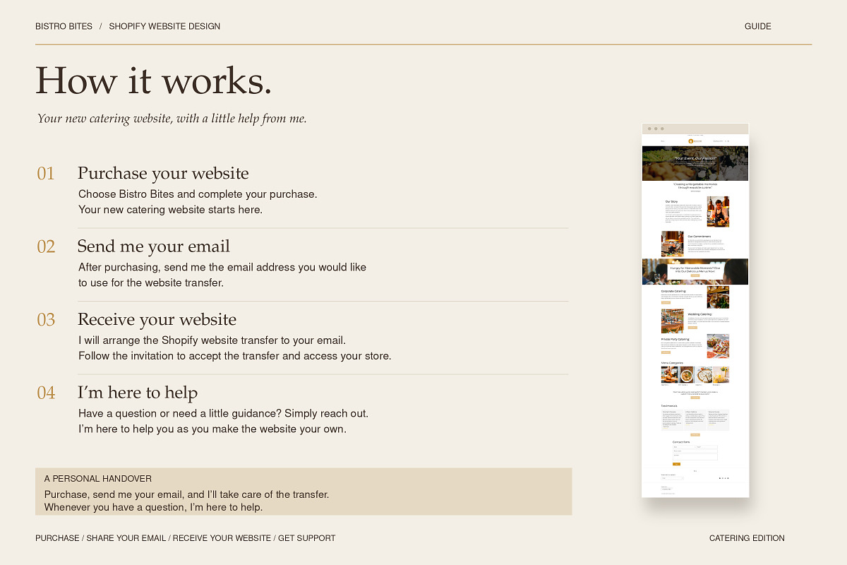 Shopify Theme for Caterings, a Shopify Template by Layl Atelier (Photo 8 of 8)