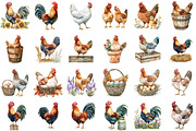 Watercolor Rustic Hens Barnyard Bird, an Illustration by Sublimation Artist (Thumbnail 2 of 6)