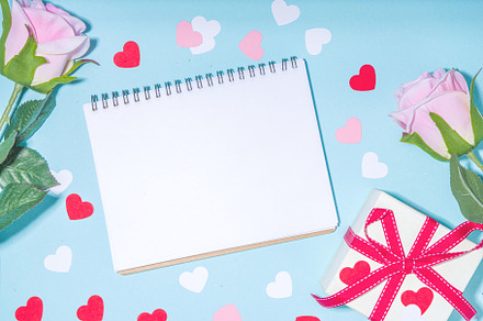 Valentine day simple flatlay background, a Holiday Photo by Rimma