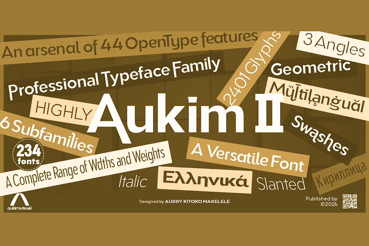 Aukim II Expanded, a Sans Serif Font by Aukimvisuel (Photo 1 of 15)