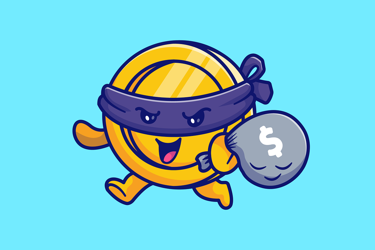 Cute Gold Coin Thief Bring Money Bag, a Finance Illustration by Catalyst Labs (Photo 3 of 3)