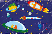Space Aliens and Robots, an Illustration by lingard design (Thumbnail 2 of 7)