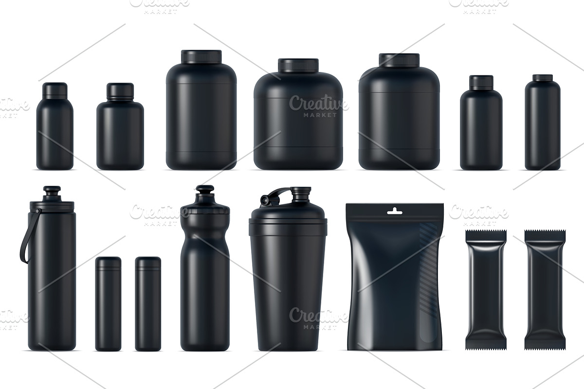 3D sport nutrition black package, an Object Illustration by Buch&Bee