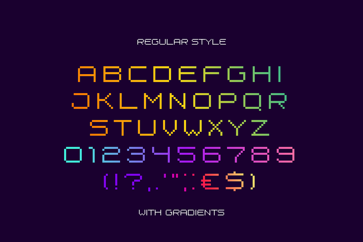 Neo Pixel pixel hologram glitch font, a Symbol Font by kaer_shop (Photo 6 of 9)
