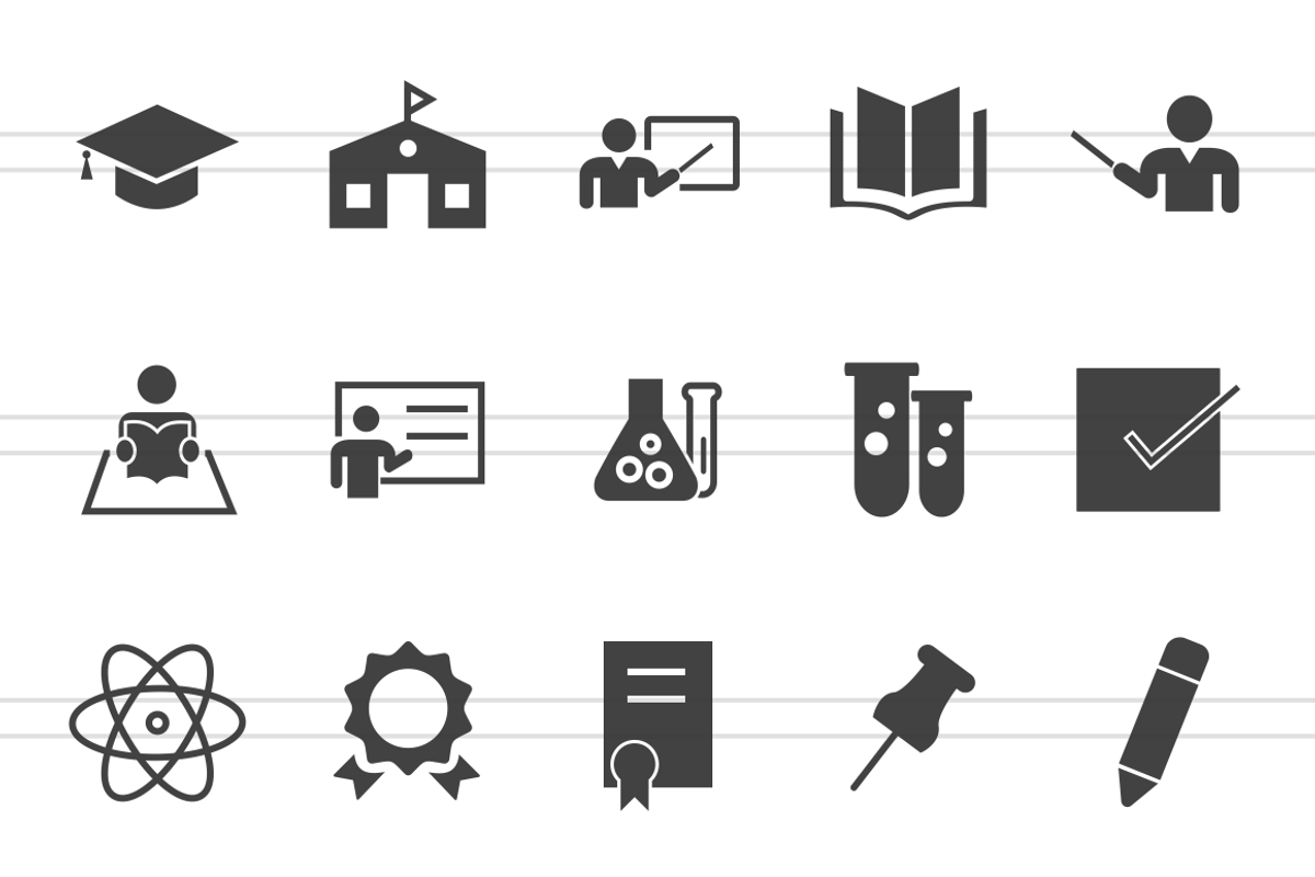 50 Academics Glyph Icons, an Icon by IconBunny (Photo 2 of 3)