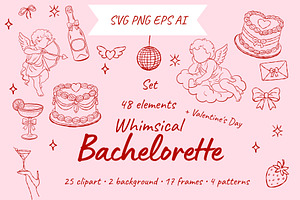 Whimsical bachelorette valentine day