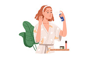 Women doing skin care routine set, a Person Illustration by Good Studio (Thumbnail 5 of 8)