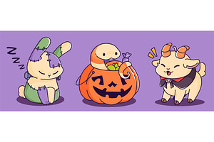 Kawaii Halloween animal character, an Animal Illustration by art PVP - market