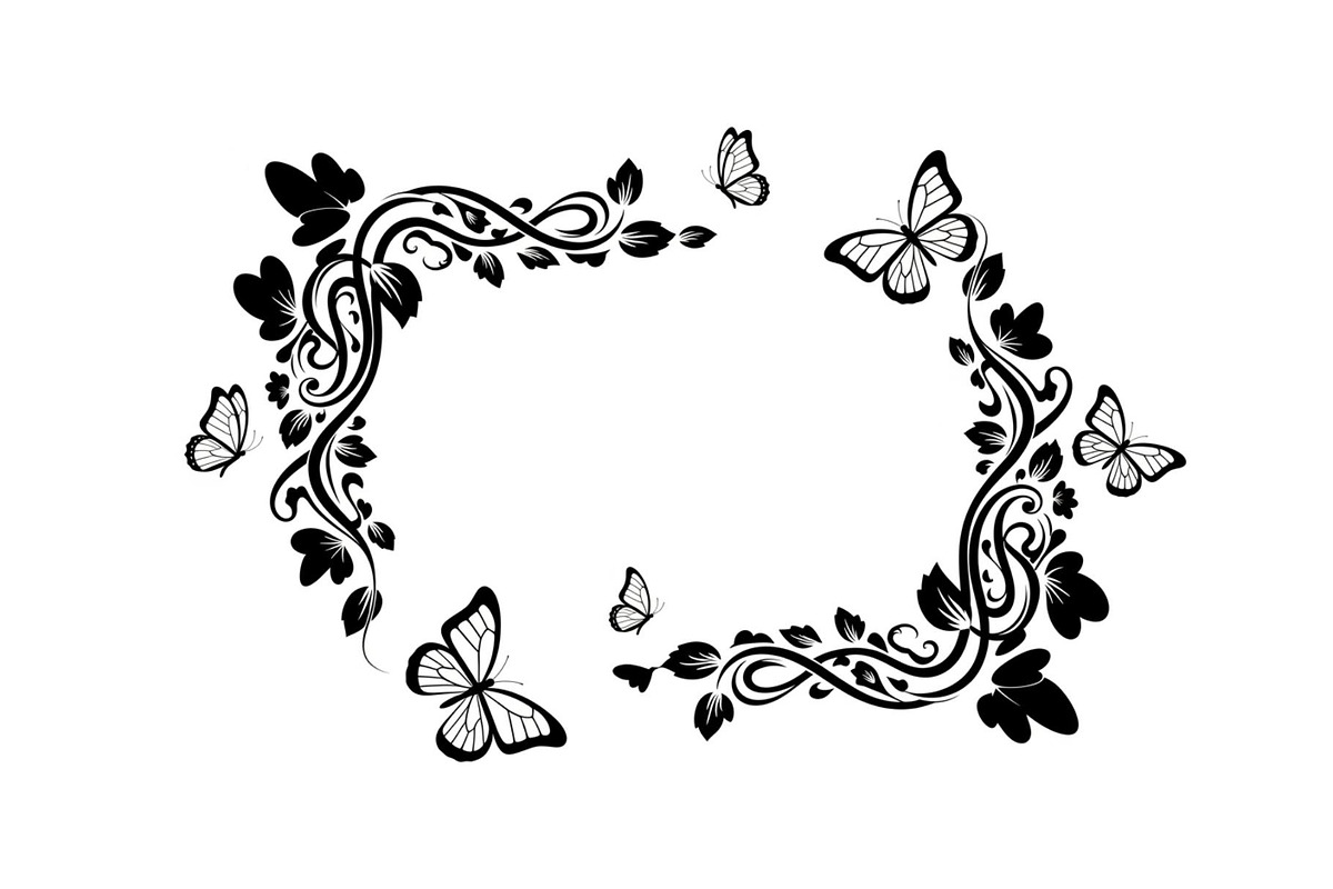 Butterfly Floral Vintage Frame Bundl, an Illustration by Creativeshirt (Photo 13 of 51)
