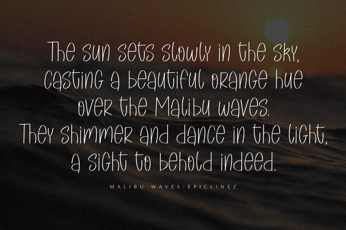 Malibu Waves - Display Font, a Font by Epiclinez (Photo 5 of 5)