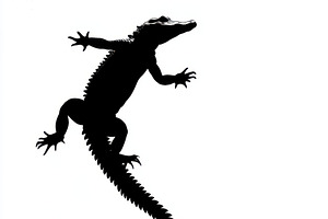 Baby Alligator Silhouette White Back, an Animal Photo by Pixeness Studio