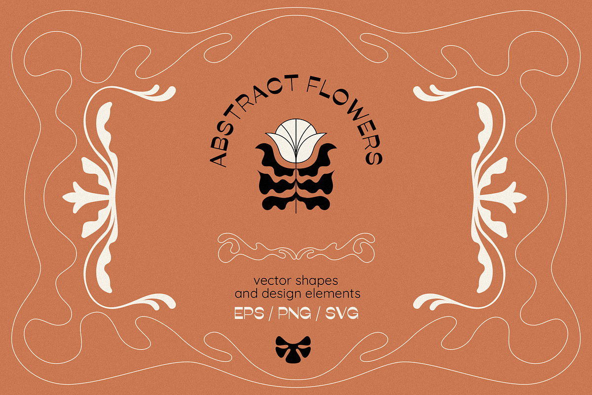 Abstract flowers - design elements, a Background Graphic by venimo