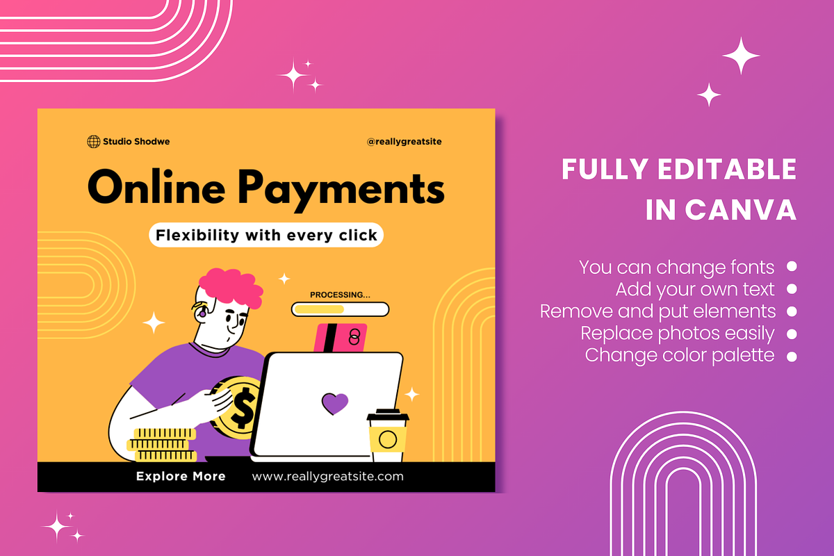 Online Payments Canva Template, a Design Template by TemplateCastleStore (Photo 9 of 9)