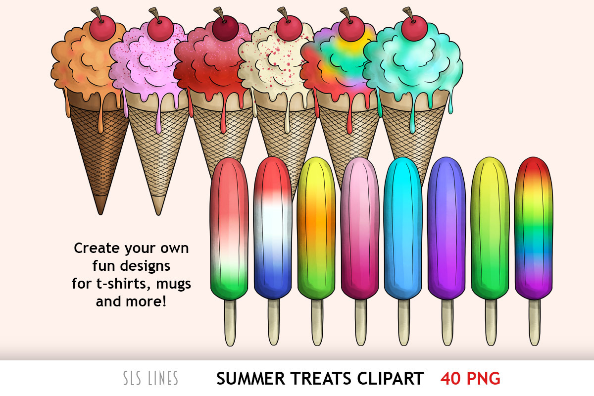 Ice Cream Treats Clipart, a Food Illustration by SLS Lines (Photo 3 of 5)