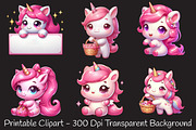 Cute pink baby unicorn, an Illustration by RobertsArt (Thumbnail 5 of 7)