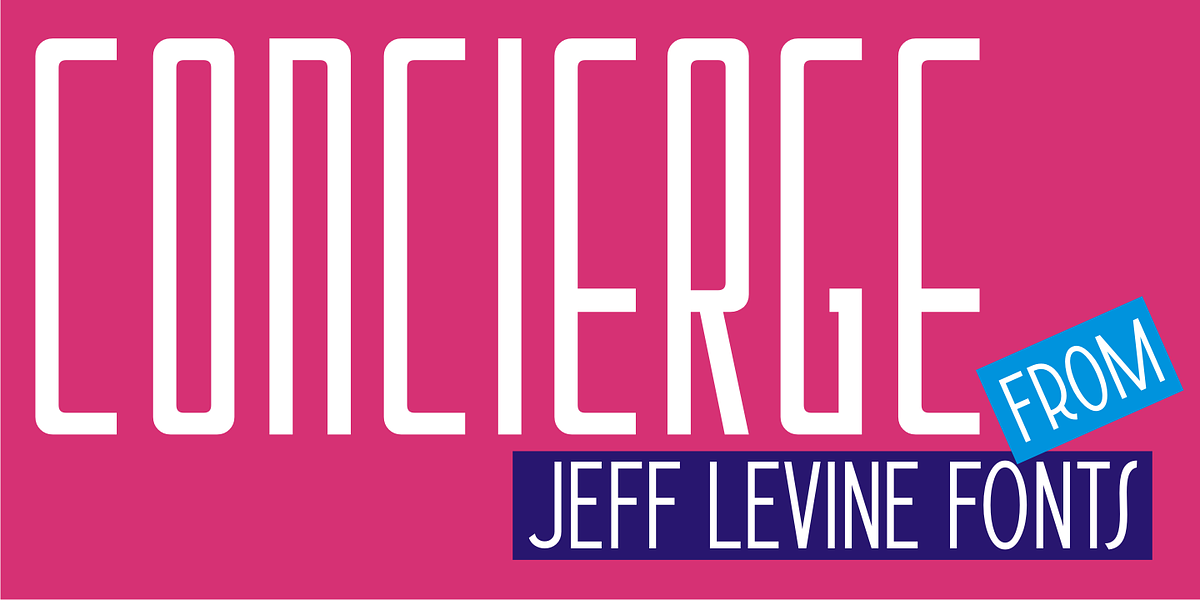 Concierge JNL, a Sans Serif Font by Jeff Levine Fonts