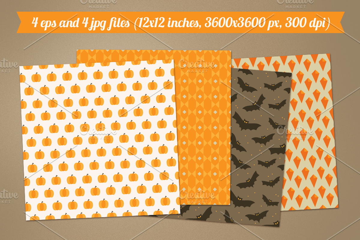 Halloween seamless patterns preview 2