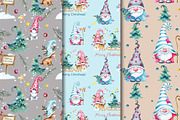 Christmas Gnomes seamless patterns, a Pattern Graphic by SimpleWishesArt (Thumbnail 2 of 4)