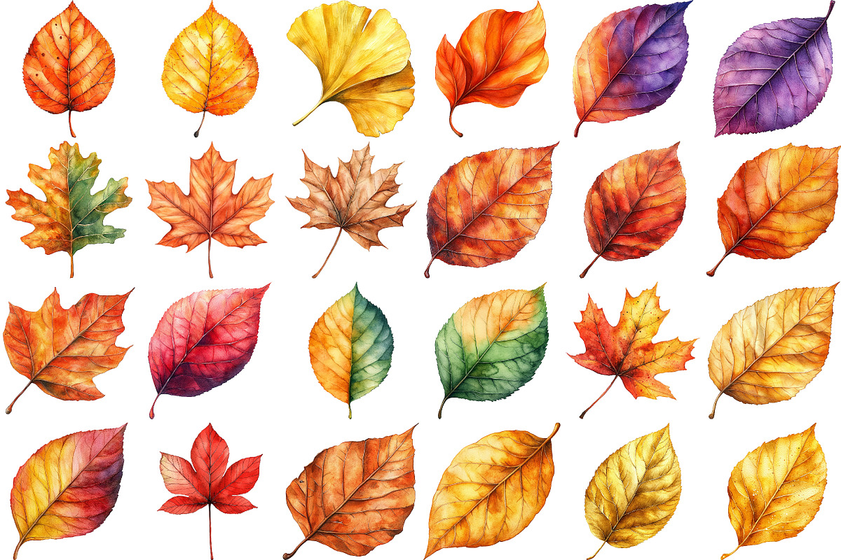 Autumn Fallen Leaves Clipart Bundle, an Illustration by Pixels.Craft (Photo 2 of 3)