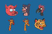 Animal Head Handrawn Vector, an Animal Illustration by Alternate Studio (Thumbnail 2 of 4)
