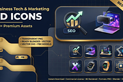 Business Tech 3D Icons Bundle, an Object 3D Model by Dreamanart (Thumbnail 1 of 4)