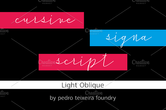 Cursive Signa Script Light Oblique preview 3