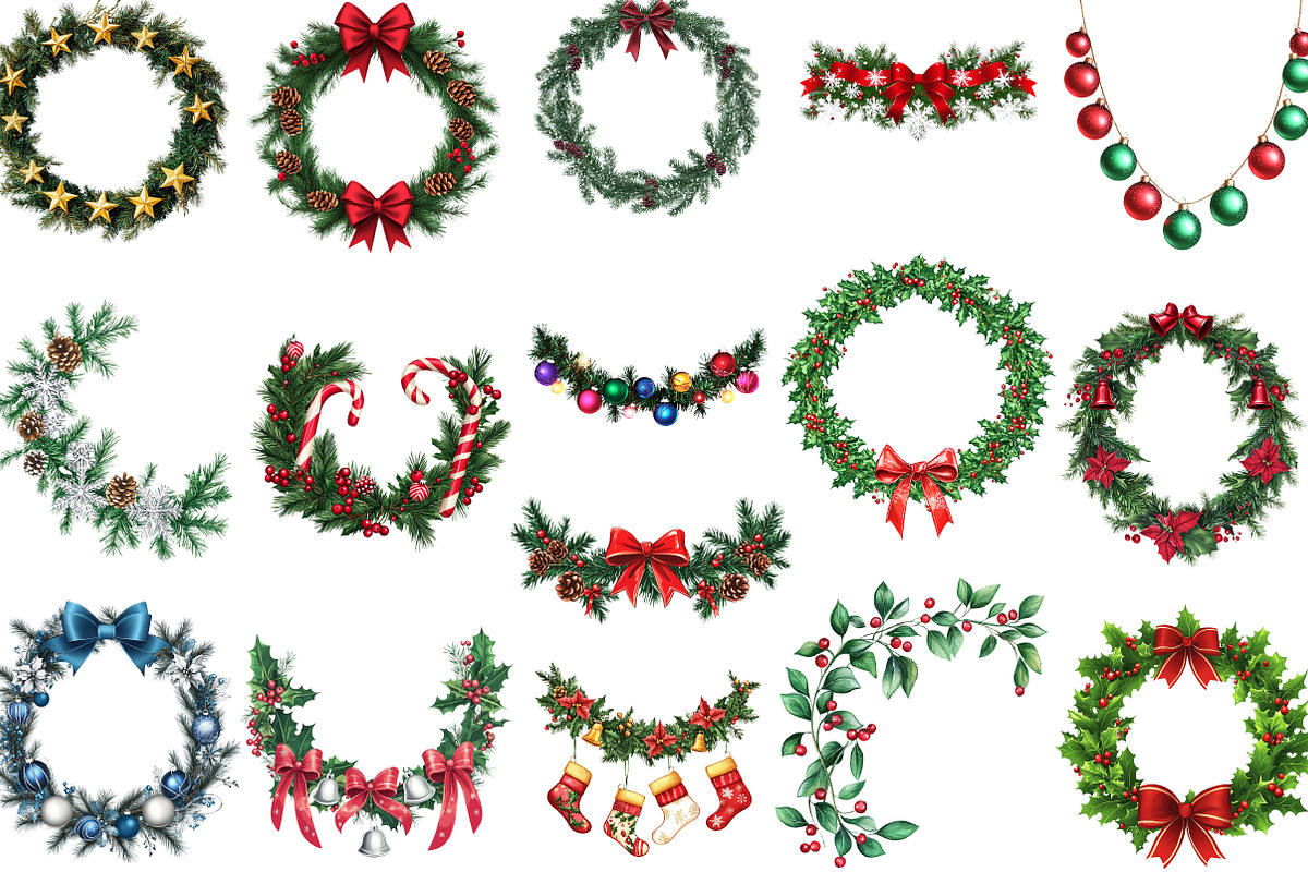 Christmas-garlands-sublimation, an Illustration by designcity5 (Photo 3 of 5)
