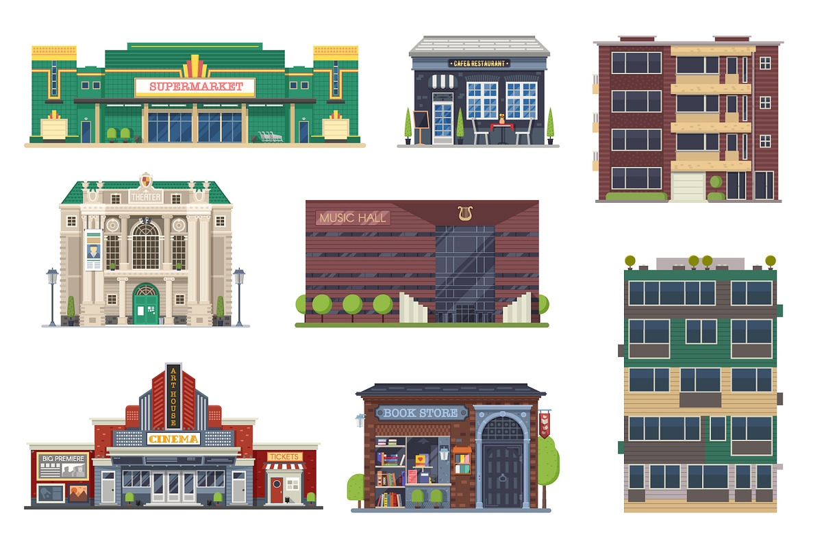 City Public Buildings and Houses, an Object Graphic by Alex Krugli (Photo 1 of 8)